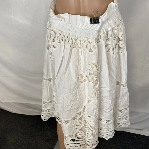 Maeve by Anthropologie Women’s Lace Inset Romantic Skirt – White – Size L - Picture 8 of 12